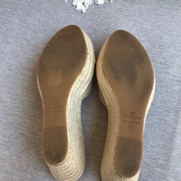 Valentino Patent Leather Wedge Sandals Size 41
